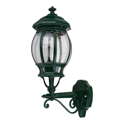 Buy Outdoor Wall Lanterns Australia Vienna Outdoor Wall Lantern Up Bracket H510mm Green Aluminium - 15887