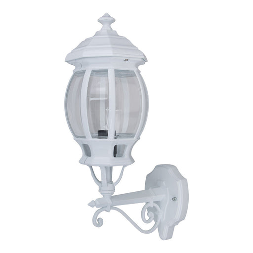 Buy Outdoor Wall Lanterns Australia Vienna Outdoor Wall Lantern Up Bracket H510mm White Aluminium - 15889