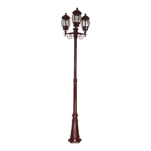 Buy Post Lights Australia Vienna Post 3 Lights H2410mm Burgundy Aluminium - 15940