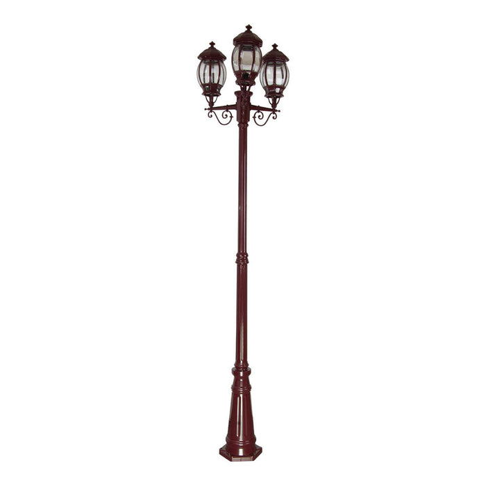 Buy Post Lights Australia Vienna Post 3 Lights H2410mm Burgundy Aluminium - 15940
