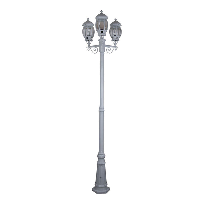 Buy Post Lights Australia Vienna Post 3 Lights H2410mm White Aluminium - 15943