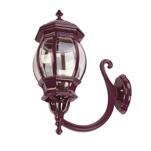 Buy Outdoor Wall Lanterns Australia Vienna Outdoor Wall Lantern Up Bracket H625mm Burgundy Aluminium - 16125