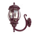 Buy Outdoor Wall Lanterns Australia Vienna Outdoor Wall Lantern Up Bracket H625mm Burgundy Aluminium - 16125