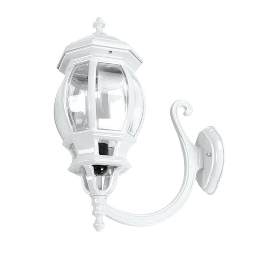 Buy Outdoor Wall Lanterns Australia Vienna Outdoor Wall Lantern Up Bracket H625mm White Aluminium - 16127