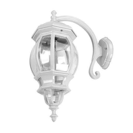 Buy Outdoor Wall Lanterns Australia Vienna Outdoor Wall Lantern Down Bracket H625mm White Aluminium - 16132