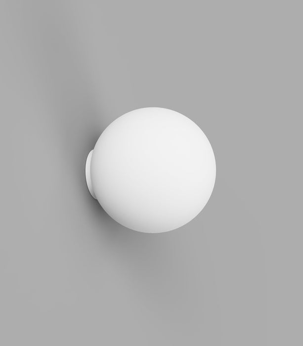 Orb 120mm Mirror Aluminium Wall Light White - LR.i01.54M.WH + LR.A03.M.WH