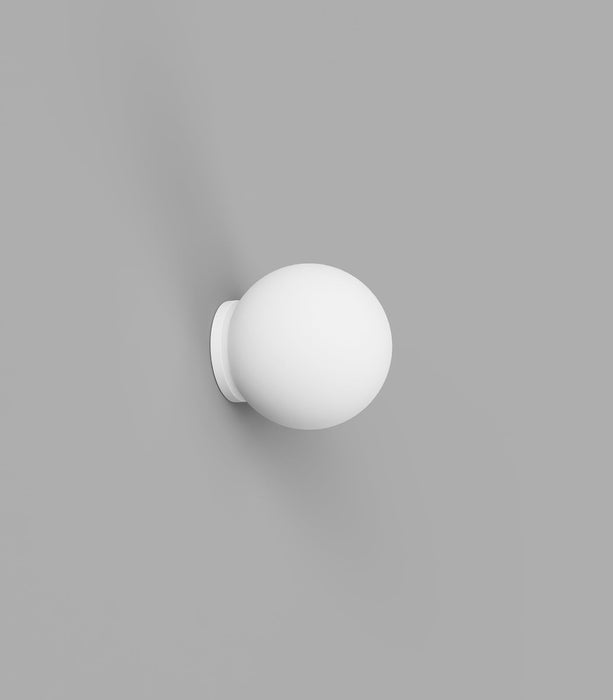 Orb 80mm Mirror Aluminium Wall Light White - LR.i01.54M.WH + LR.A03.S.WH