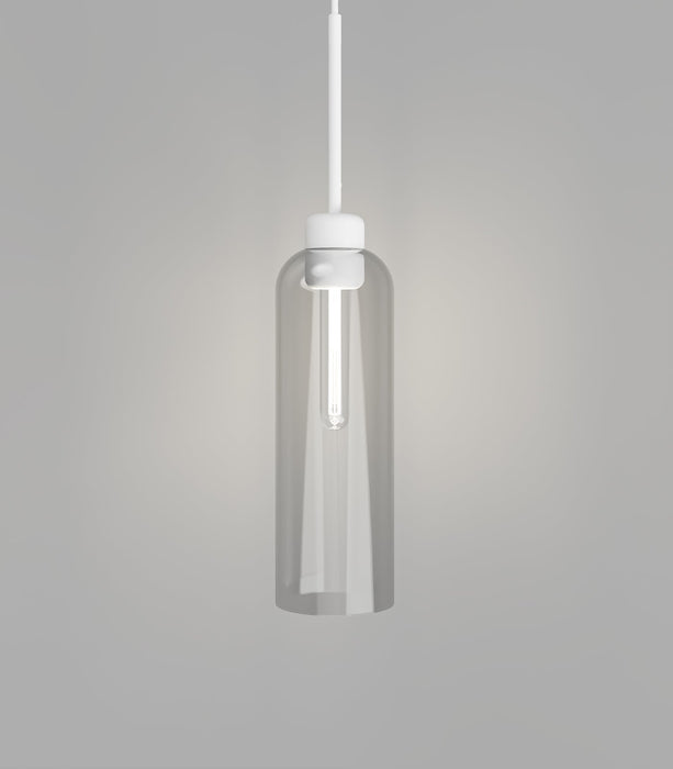 Parlour Lite Elong Pendant Light White & Clear - LR.i02.26.WH + LR.A01.007.CL