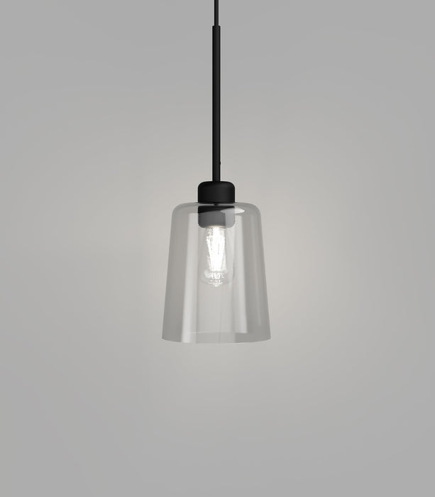 Parlour Lite Glass Pendant Light Black & Clear Round/Round - LR.i02.26.BL + LR.A01.003