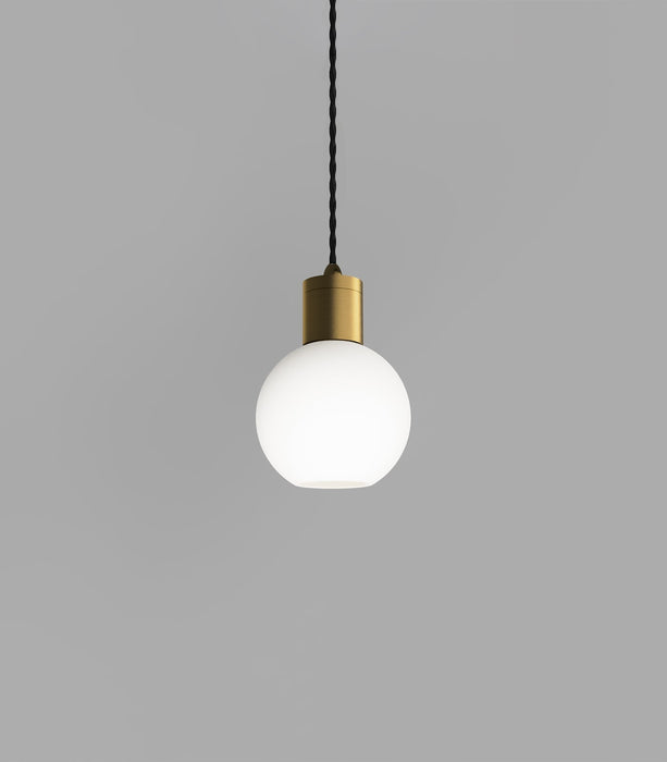 Parlour Sphere Pendant Light Old Brass & White - LR.i02.25.OB + LR.A01.004.WH