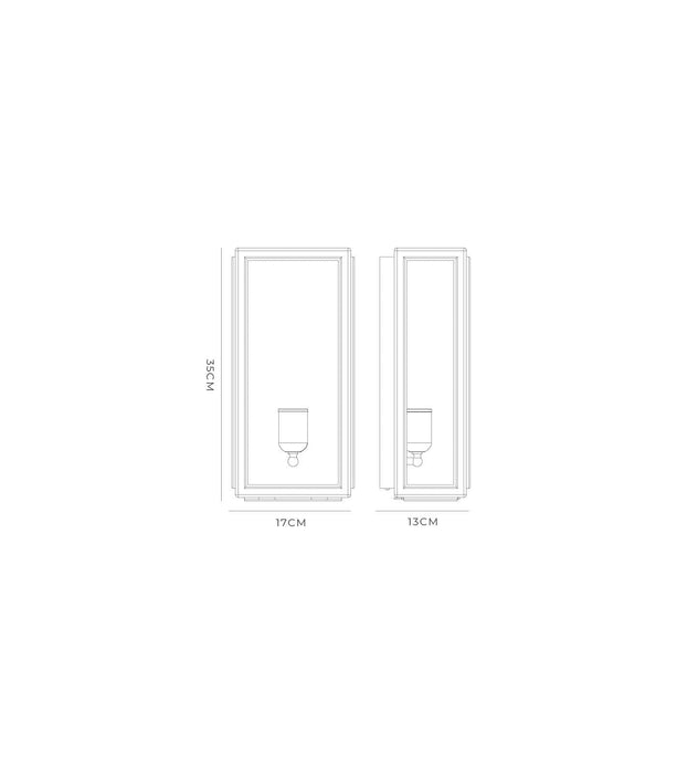 Lille 170mm Brass Wall Light Old Bronze & Clear - LR.E01.73.005.CL