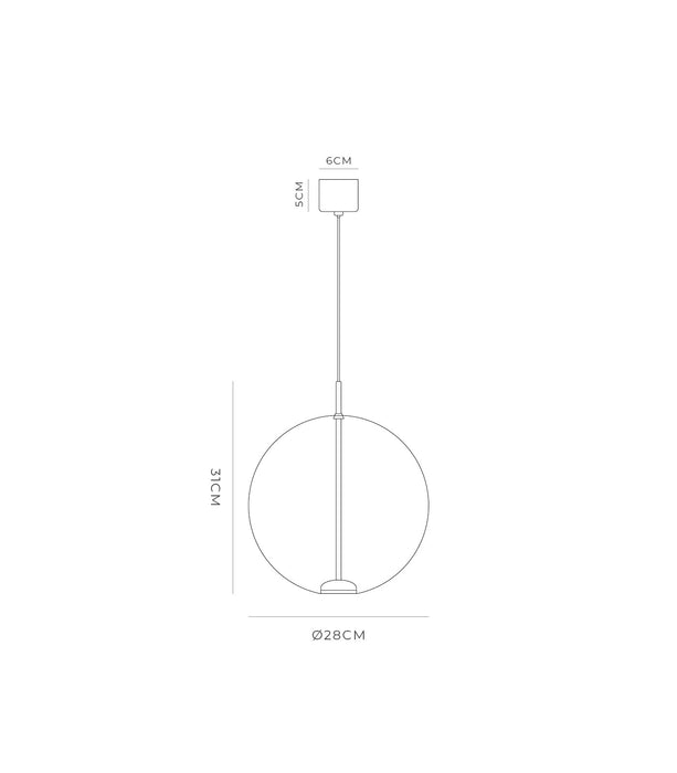Orb Large LED Air Pendant Light Old Brass & Frosted - LR.i02.56.280FR.OB