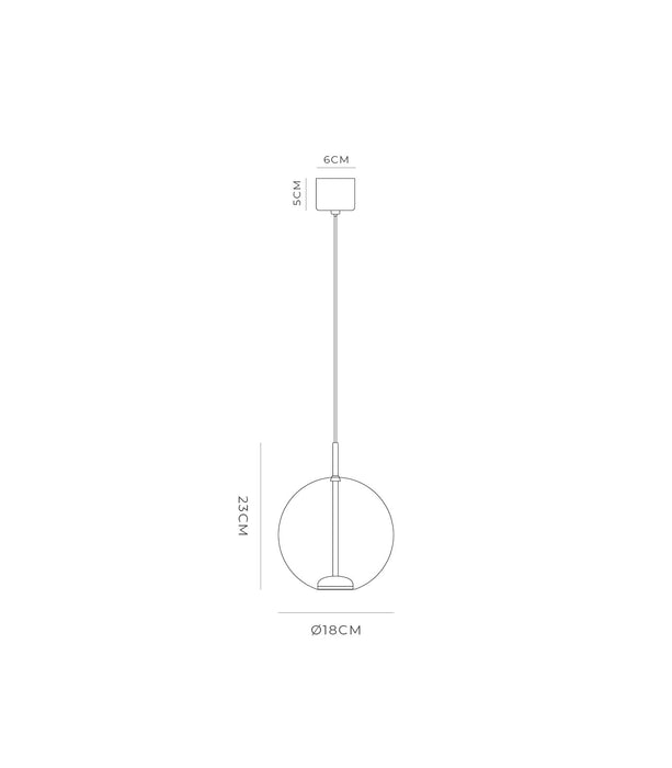 Orb Small LED Air Pendant Light Old Brass & Clear - LR.i02.56.180CL.OB