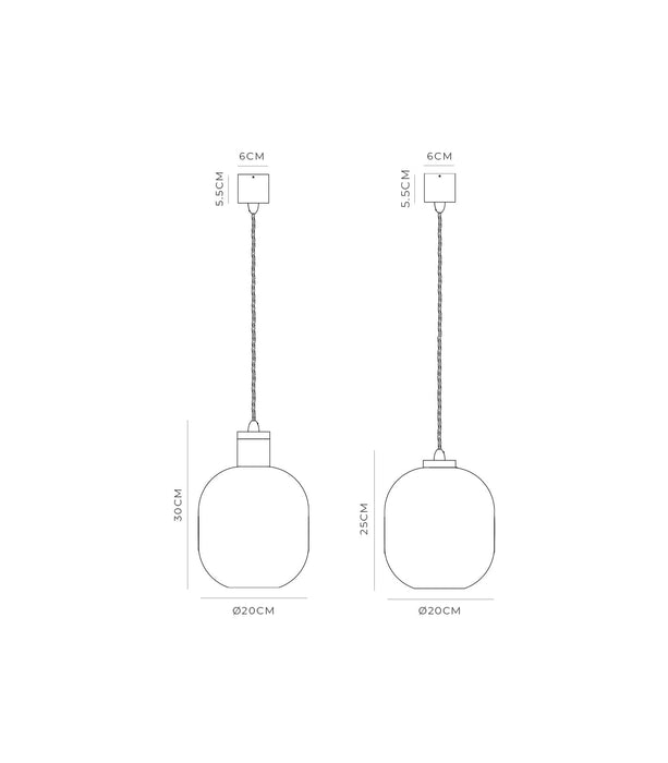 Parlour Curve Pendant Light Iron & Smoke - LR.i02.25.IRN + LR.A01.006.SM
