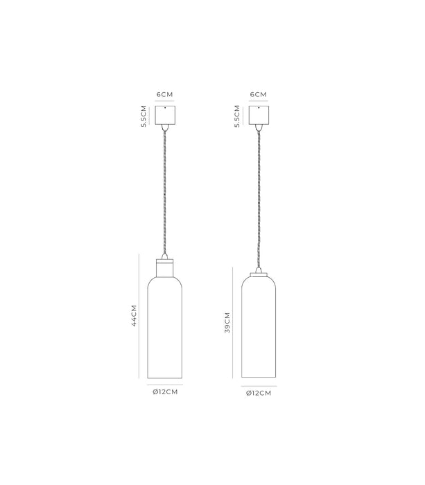 Parlour Elong Pendant Light Old Brass & White - LR.i02.25.OB + LR.A01.007.WH