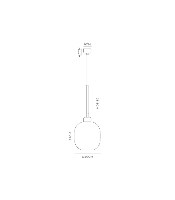 Parlour Lite Curve Pendant Light Black & White - LR.i02.26.BL + LR.A01.006.WH