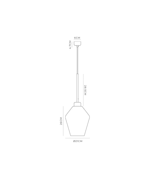 Parlour Lite Geo Pendant Light Black & Clear - LR.i02.26.BL + LR.A01.005.CL