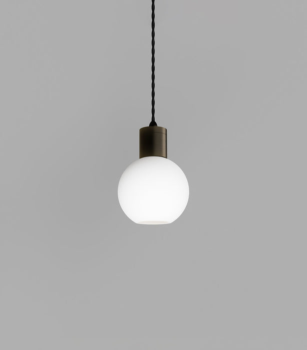 Parlour Sphere Pendant Light Iron & White - LR.i02.25.IRN + LR.A01.004.WH