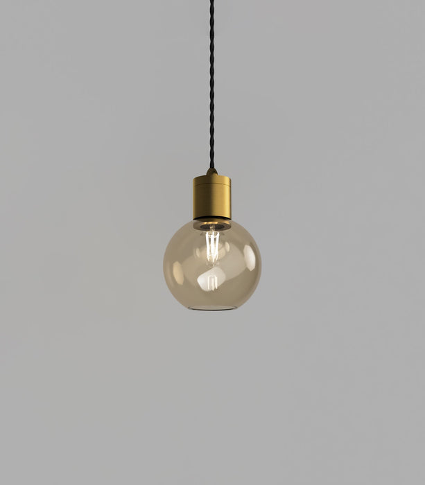 Parlour Sphere Pendant Light Old Brass & Amber - LR.i02.25.OB + LR.A01.004.AM