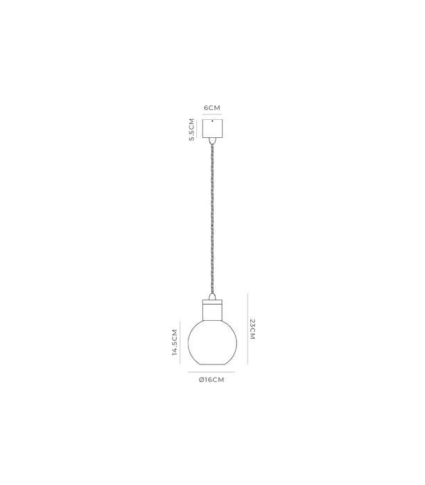 Parlour Sphere Pendant Light Old Brass & Smoke - LR.i02.25.OB + LR.A01.004.SM