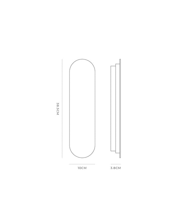 Shadow Long Aluminium LED Wall Light 10W 3000K Satin White - LR.i01.60.LNG.WH