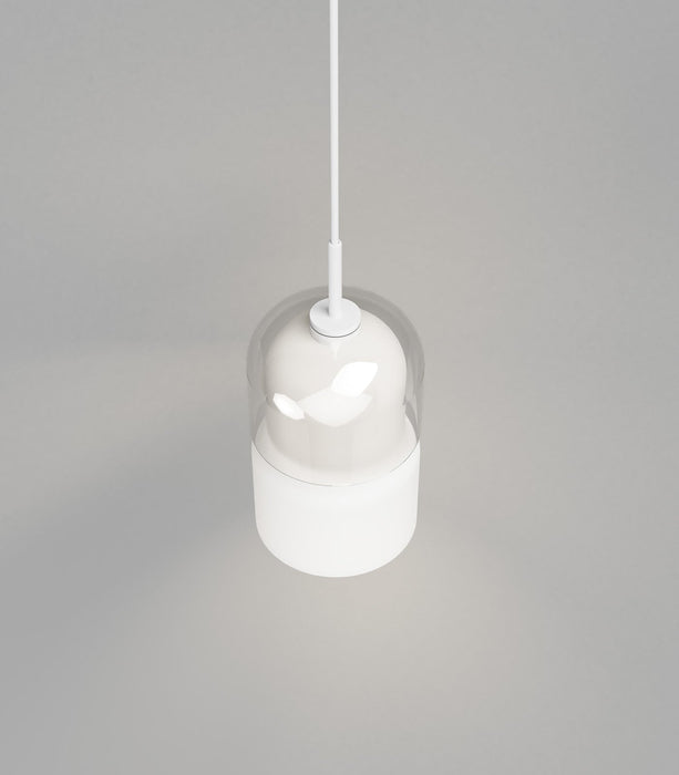 Stak Pendant Light White & Clear - LR.i02.65.T.CL + LR.i02.65.B.WH + LR.i02.65.SSP