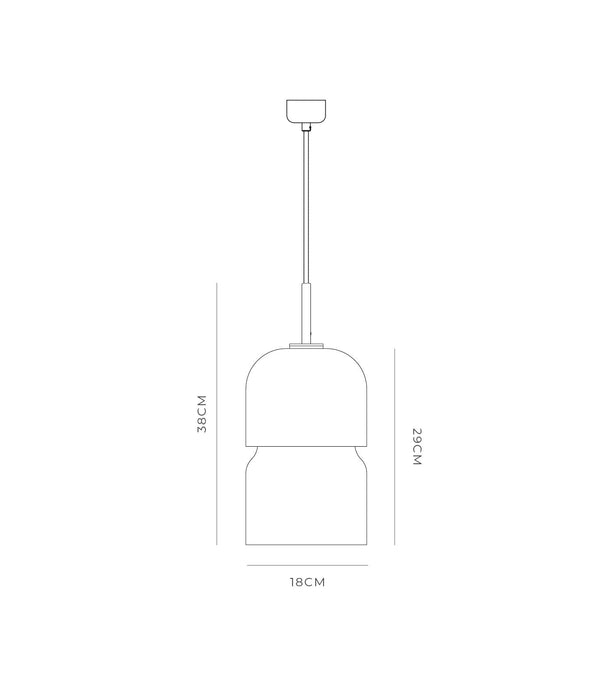 Stak Pendant Light White & Clear - LR.i02.65.T.CL + LR.i02.65.B.CL + LR.i02.65.SSP