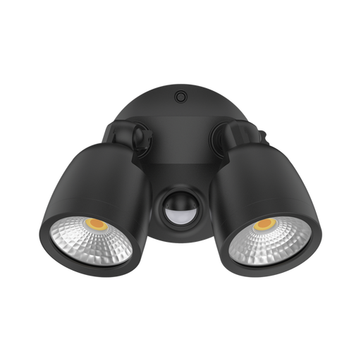 Buy Security Wall Lights Australia MURO LED 2 Spotlights With Sensor 20W Black 3CCT - 25076