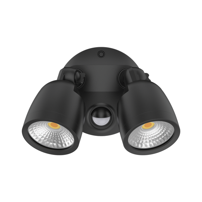Buy Security Wall Lights Australia MURO LED 2 Spotlights With Sensor 20W Black 3CCT - 25076