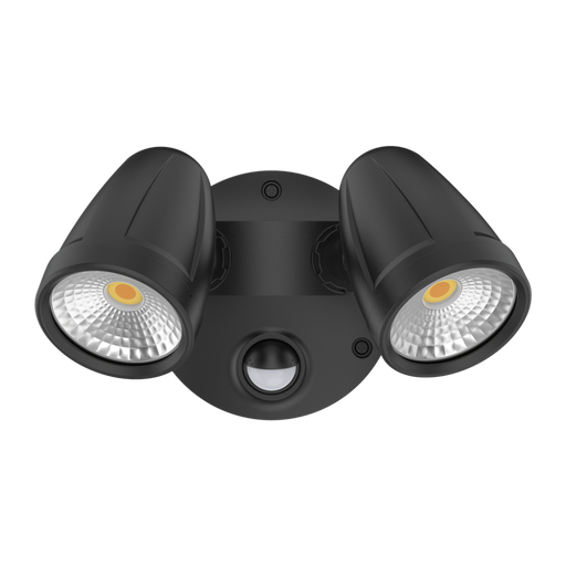 Buy Security Wall Lights Australia MURO LED 2 Spotlights 32W With Sensor Black 3CCT - 25086