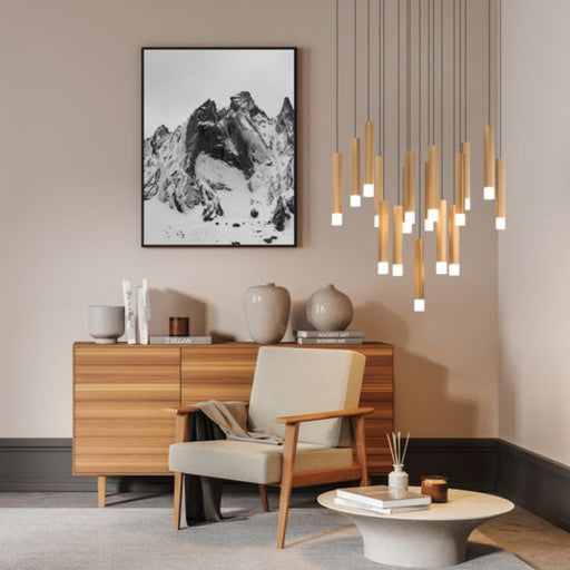 Buy Cluster Pendants Australia Estanerios Cluster Pendant 17 Lights Brown Steel 3000K - 205647N