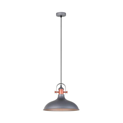 Buy Pendant Lights Australia NARVIK Grey Dome With Copper Highlight 1 Light Pendant - NARVIK3
