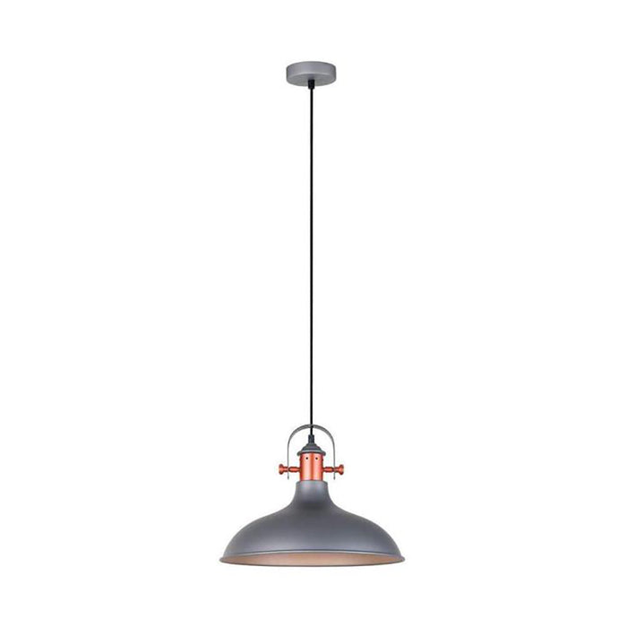 Buy Pendant Lights Australia NARVIK Grey Dome With Copper Highlight 1 Light Pendant - NARVIK3