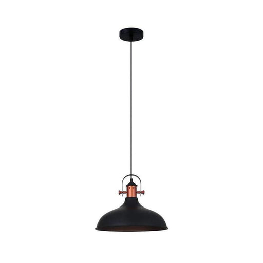 Buy Pendant Lights Australia NARVIK Black Dome With Copper Highlight 1 Light Pendant - NARVIK2