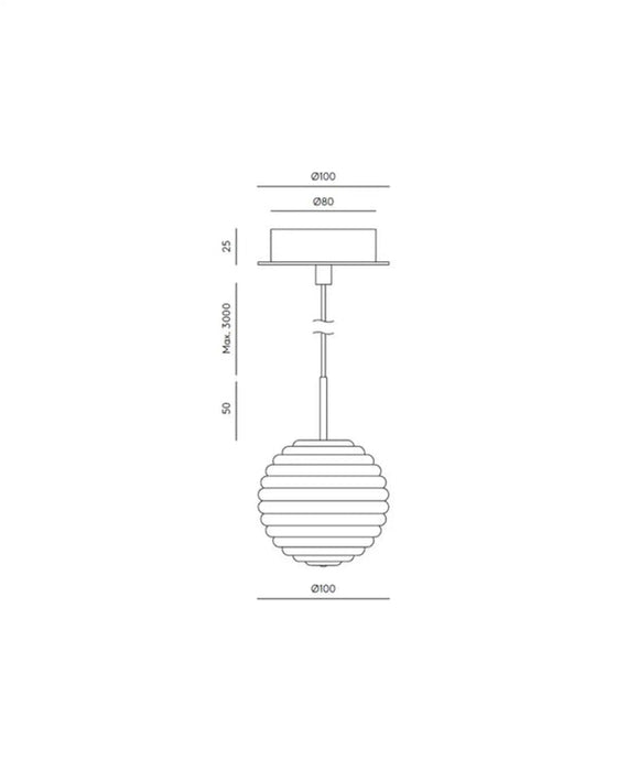 Doul LED Pendant Light 3W 2700k Matte Black - ARO.C1310/NEG