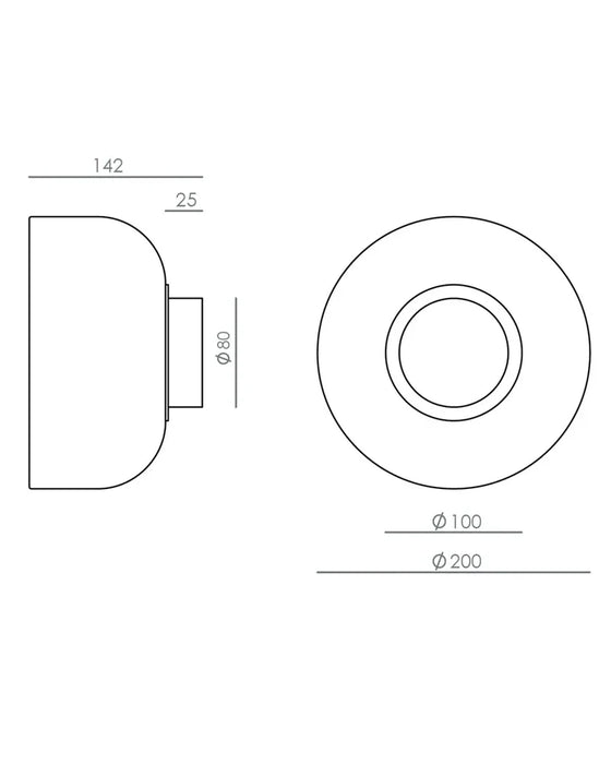 Ipon LED Wall Light 10W 2700K Matte Black - ARO.A1316/NEG