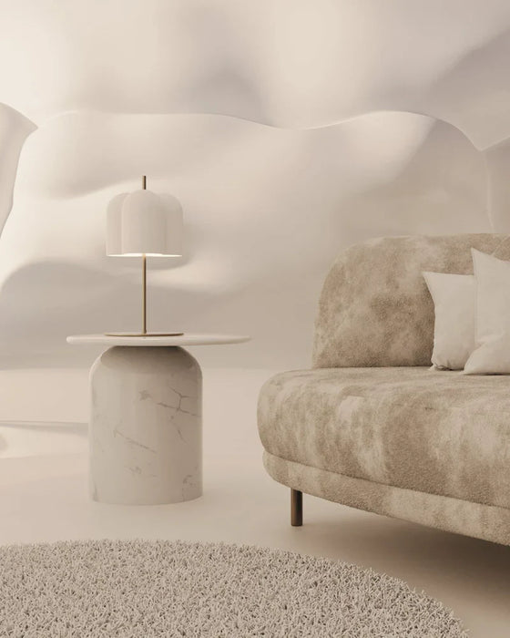 Oket Table Lamp Matte Brass & Matte White - ARO.S1317/BCO
