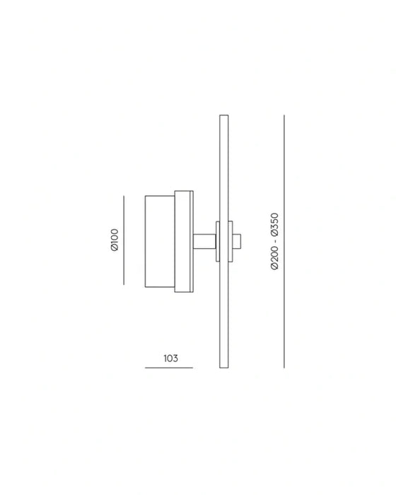 Sual Wall Light 250mm Alabaster & Matte Black - ARO.A1255+1096/25