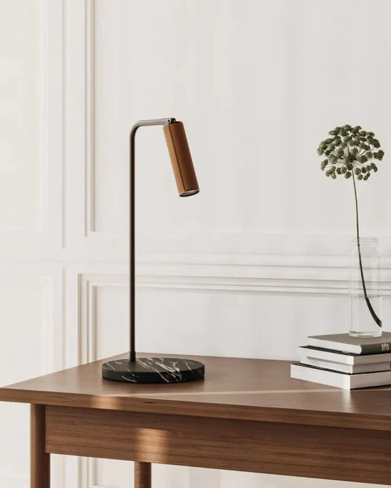 Tura LED Table Lamp 5W 2700K Orange Leather - ARO.S1313/NEG-ORA