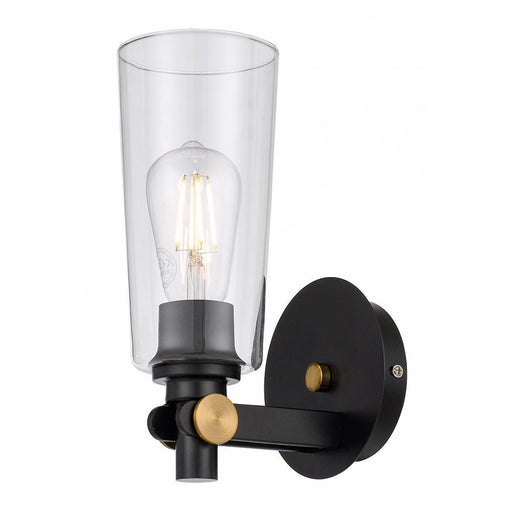 Buy Wall Sconce Australia Delmar 1 Light Wall Light Black / Clear - DELMAR WB-BKCL