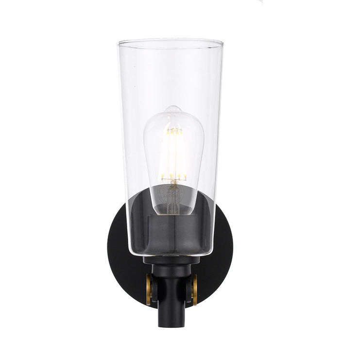 Buy Wall Sconce Australia Delmar 1 Light Wall Light Black / Clear - DELMAR WB-BKCL