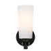 Buy Wall Sconce Australia Delmar 1 Light Wall Light Black / Opal Matt - DELMAR WB-BKOM