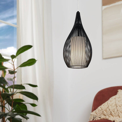 Buy Pendant Lights Australia Razoni 1 Light Pendant White & Black 190mm - 92252