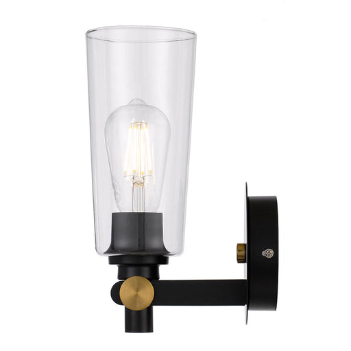 Buy Wall Sconce Australia Delmar 1 Light Wall Light Black / Clear - DELMAR WB-BKCL