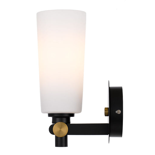 Buy Wall Sconce Australia Delmar 1 Light Wall Light Black / Opal Matt - DELMAR WB-BKOM