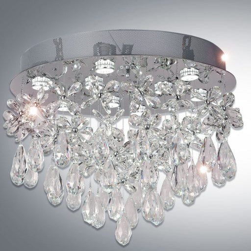 Buy Flush Mount Lights Australia Paradis 9 Light 600mm Stainless Steel Flush Mount Chrome & Clear - PARADIS CTC60-CH