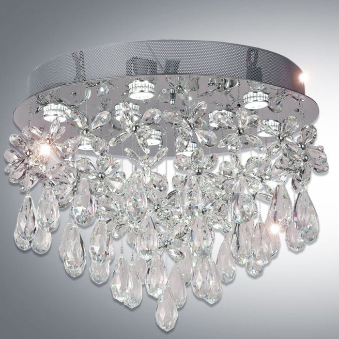 Buy Flush Mount Lights Australia Paradis 9 Light 600mm Stainless Steel Flush Mount Chrome & Clear - PARADIS CTC60-CH