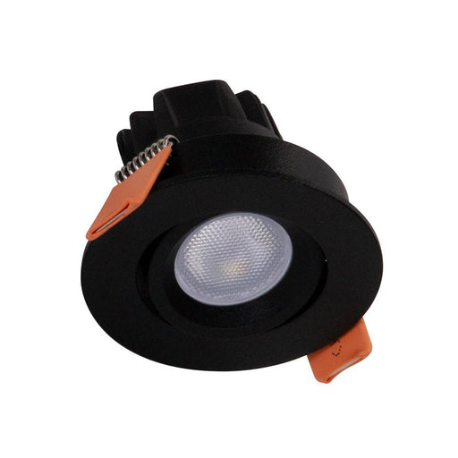 Buy Recessed LED Downlights Australia Pocket Round Recessed LED Tilt Downlight 3W Black Aluminium 4000K - 21182