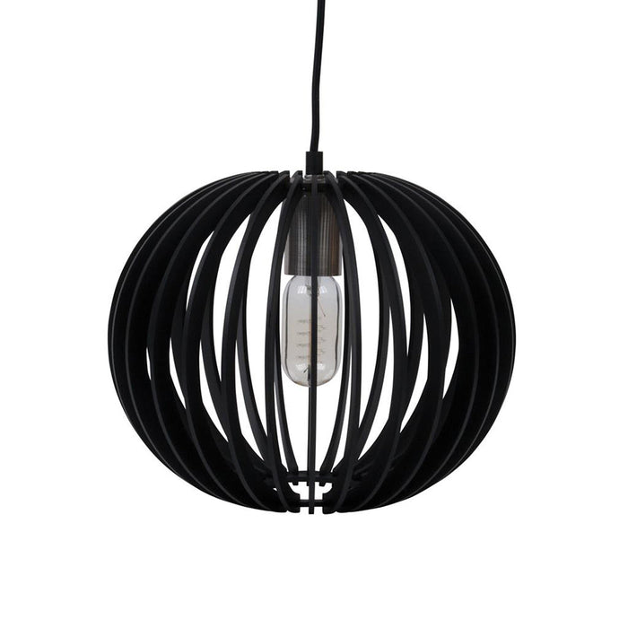 Buy Pendant Lights Australia Puffin Pendant Light W300mm Black Timber - 31015