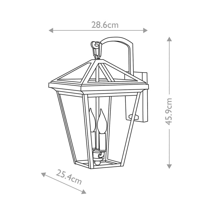 Alford Place Medium 2 Light Wall Light Museum Black & Clear - QN-ALFORD-PLACE2-M-MB